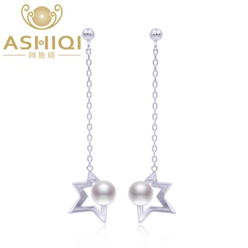 ASHIQI S925 Sterling Silver Natural Freshwater Pearl earrings 5cm Drop Earrings 7-8mm Pearl Star Jewelry For Women
ASHIQI S925 Sterling Silver Natural Freshwater Pearl earrings 5cm Drop Earrings 7-8mm Pearl Star Jewelry For Women