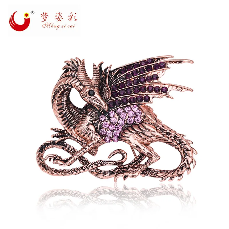 Retro Game of Thrones Purple Dragon Brooch Pin Antique Rose Gold Metal Rhinestone Broach Mujer Vintage Large Broches X1596
Retro Game of Thrones Purple Dragon Brooch Pin Antique Rose Gold Metal Rhinestone Broach Mujer Vintage Large Broches X1596