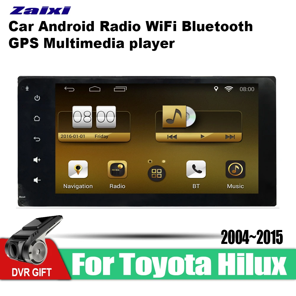 

ZaiXi 7 Inch 2Din Android Car Radio Wifi Autoradio HD 1024*600 Tochscreen GPS Multimedia Player For Toyota Hilux 2004~2015