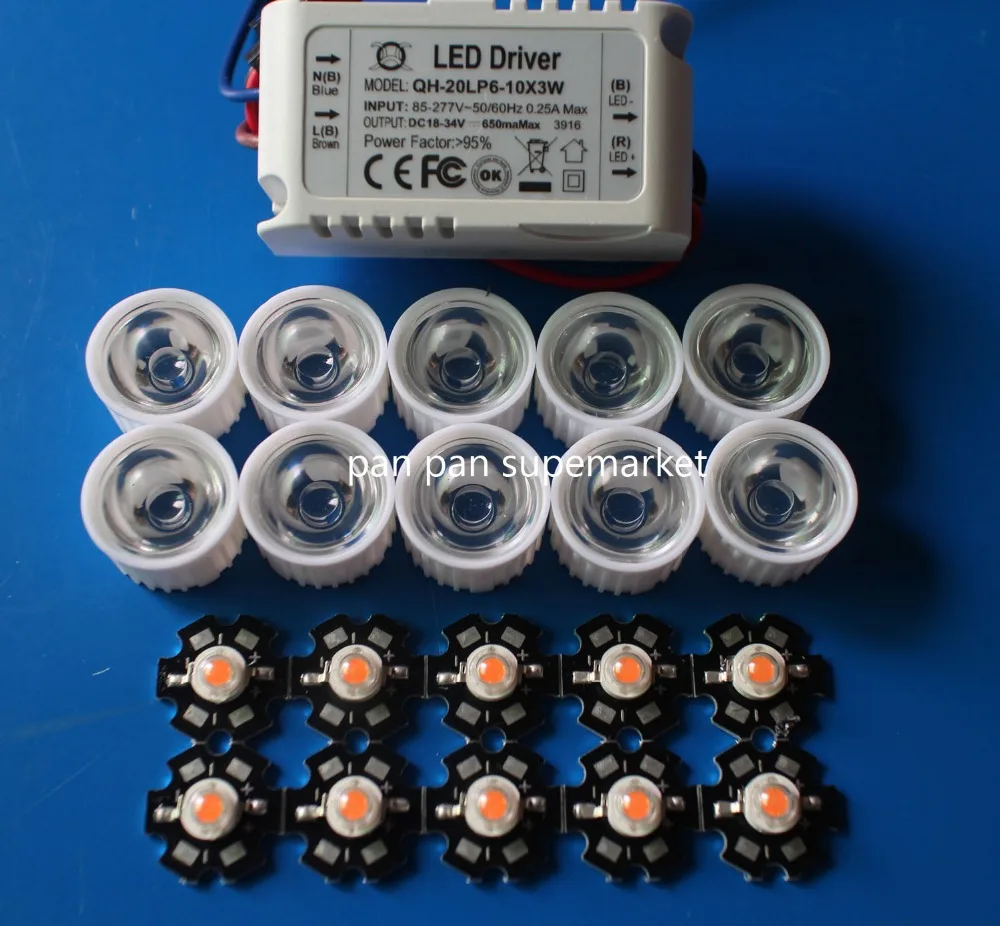 10X 3W Plant Grow Full Spectrum 380-840nm High Power LED + 10pcs lens + 1pcs 6-10x3w driver
10X 3W Plant Grow Full Spectrum 380-840nm High Power LED + 10pcs lens + 1pcs 6-10x3w driver