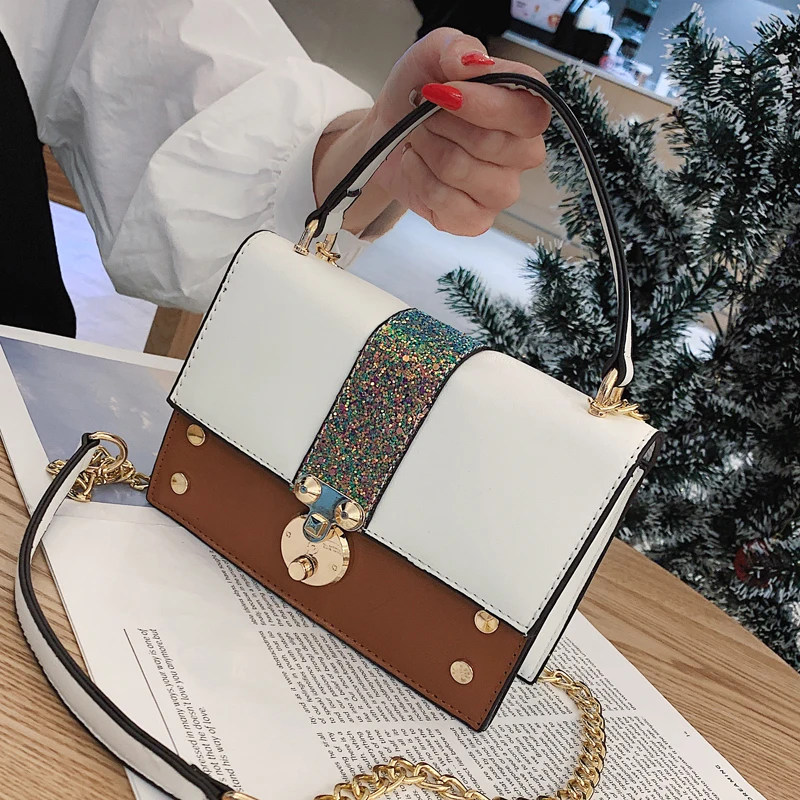 Luxury Handbag Sequin Tote bag 2019 Fashion New High Quality PU Leather Women's Designer Handbag Chain Shoulder Messenger Bags
Luxury Handbag Sequin Tote bag 2019 Fashion New High Quality PU Leather Women's Designer Handbag Chain Shoulder Messenger Bags