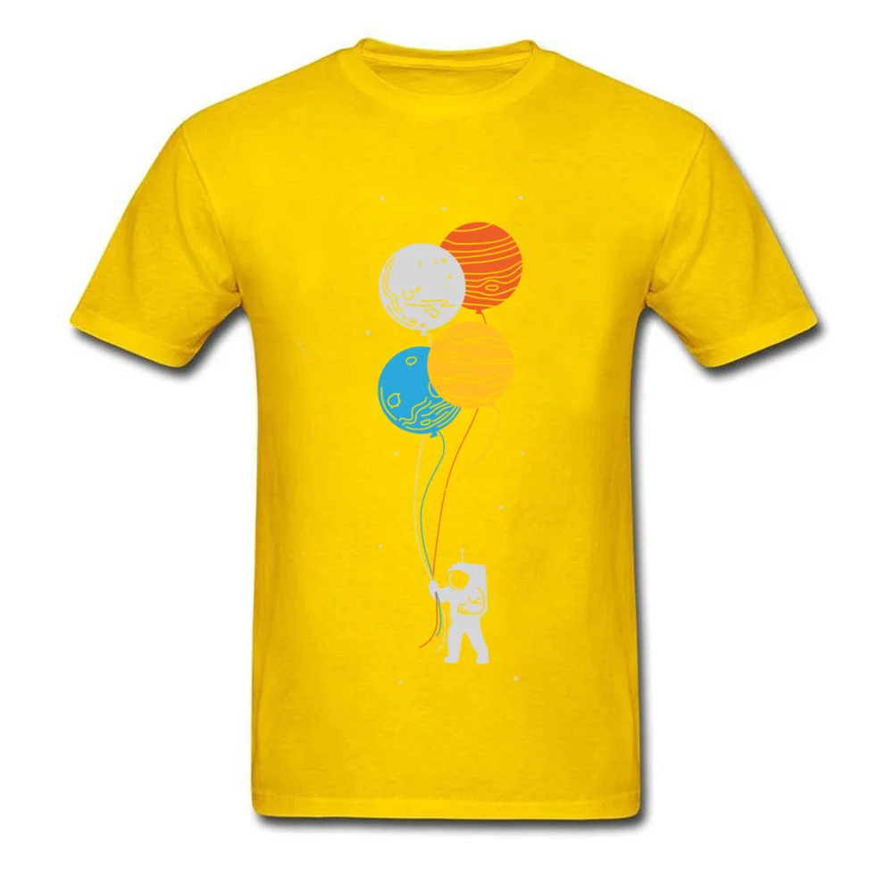 Printing celestial balloons 11989 Crewneck T-shirts Summer Tops Tees Short Sleeve for Male Dominant 100% Cotton Cool T Shirts celestial balloons 11989 yellow
