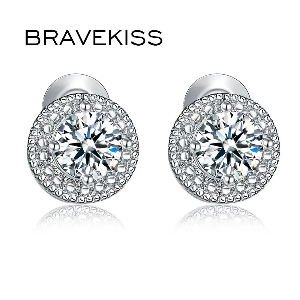 BRAVEKISS Designer Fashion Popular Crystal Stud Earrings for Women White Gold Color Round CZ Boucle D'Oreille Hot Gift BUE0259
BRAVEKISS Designer Fashion Popular Crystal Stud Earrings for Women White Gold Color Round CZ Boucle D'Oreille Hot Gift BUE0259