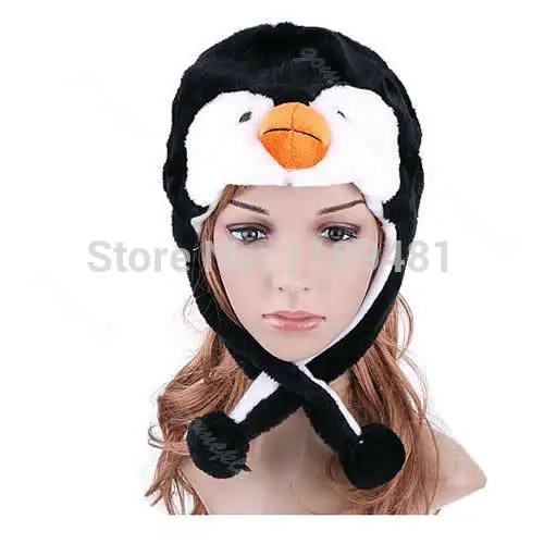1PC Cartoon Animal Penguin Mascot Plush Warm Cap Hat Warmer New -Y107