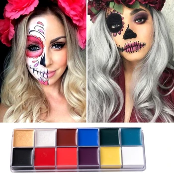 12 Colors/set Professional Halloween Flash Tattoo Face Body Paint Oil Painting Art Drma Makeup Birthday Children Dance COS Show
12 Colors/set Professional Halloween Flash Tattoo Face Body Paint Oil Painting Art Drma Makeup Birthday Children Dance COS Show