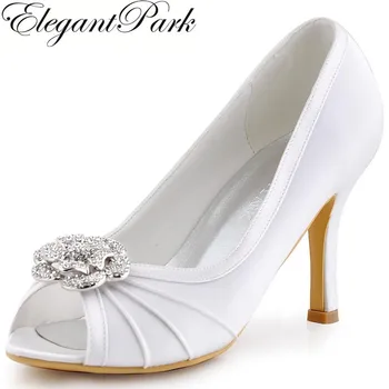White Woman High Heel Shoes Rhinestones Clips Evening Party Pumps Satin Bride Bridesmaid Womens Wedding Bridal Shoes EP2094AF
White Woman High Heel Shoes Rhinestones Clips Evening Party Pumps Satin Bride Bridesmaid Womens Wedding Bridal Shoes EP2094AF