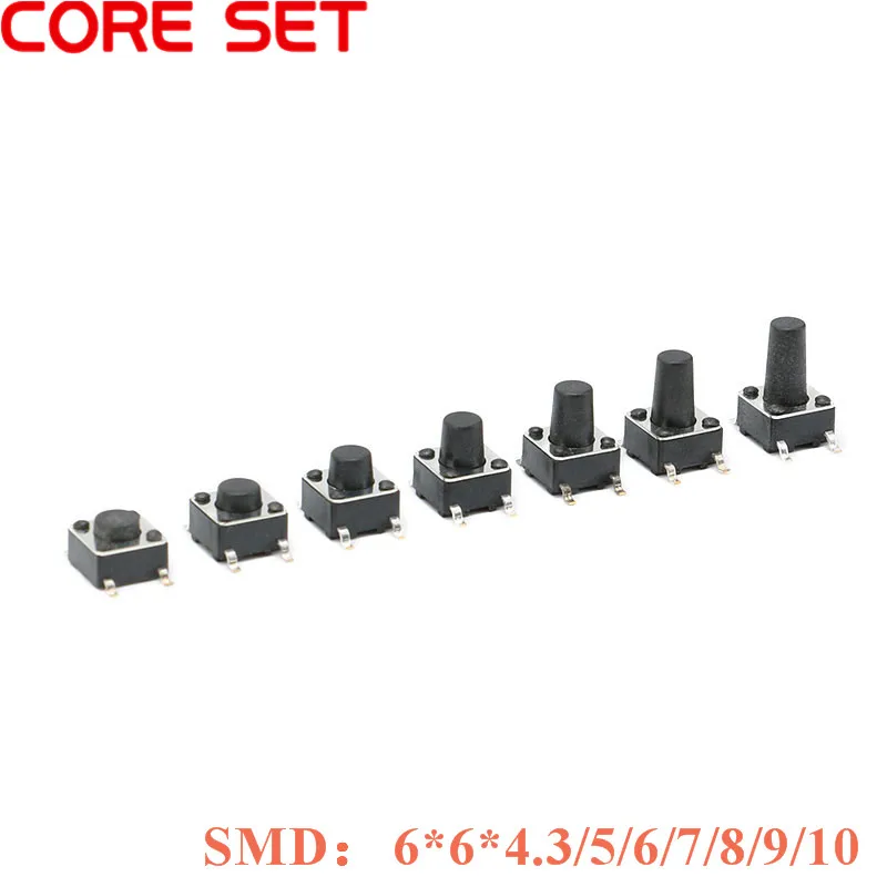 20PCS PCB Tactile Tact Mini Push Button Switch SMD 4pin Micro switch 6*6*4.3/5/6/7/8/9/10MM 6*6*4.3MM/5MM/6MM/7MM/8MM/9MM/10MM
20PCS PCB Tactile Tact Mini Push Button Switch SMD 4pin Micro switch 6*6*4.3/5/6/7/8/9/10MM 6*6*4.3MM/5MM/6MM/7MM/8MM/9MM/10MM