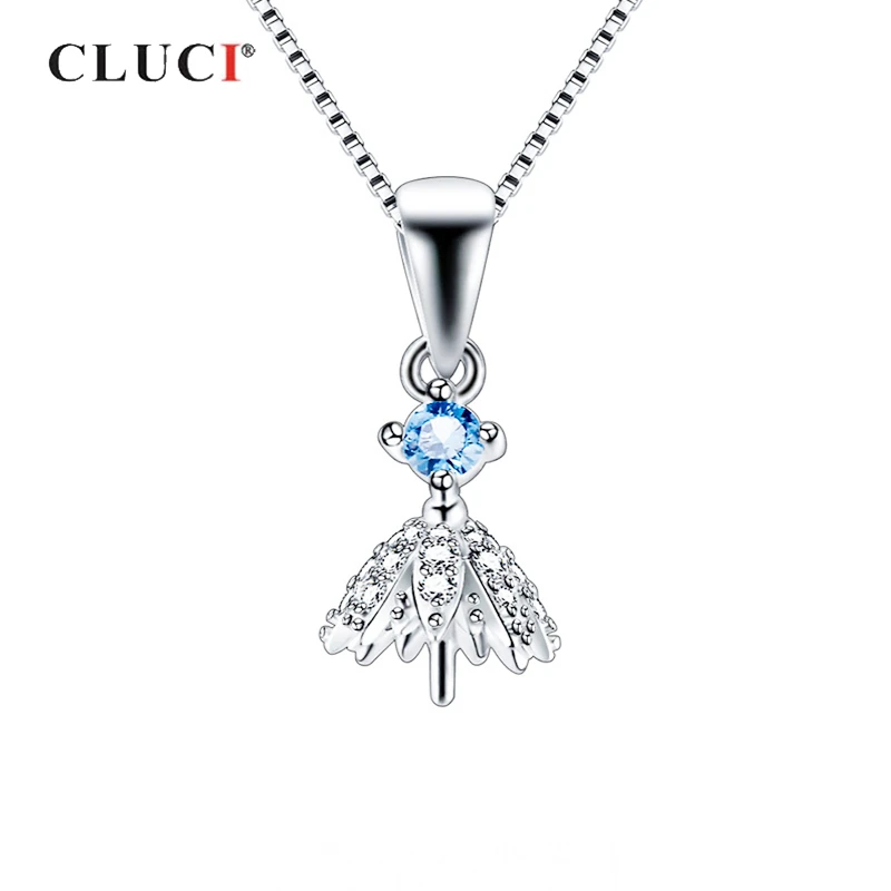 CLUCI 925 Sterling Silver Umbrella Shaped Women Pearl Charms Pendant Mounting Jewelry Blue Zircon Pendant Gift Jewelry SP414SB
CLUCI 925 Sterling Silver Umbrella Shaped Women Pearl Charms Pendant Mounting Jewelry Blue Zircon Pendant Gift Jewelry SP414SB