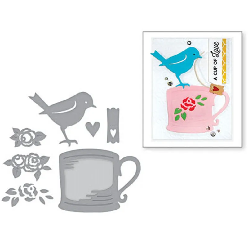 Ufurty Robin and Rose Coffee Mug Metal Cutting Dies Cut DIY Craft Dies Scrapbooking for DIY Alubm Photo Card Cuts Decorations
Ufurty Robin and Rose Coffee Mug Metal Cutting Dies Cut DIY Craft Dies Scrapbooking for DIY Alubm Photo Card Cuts Decorations