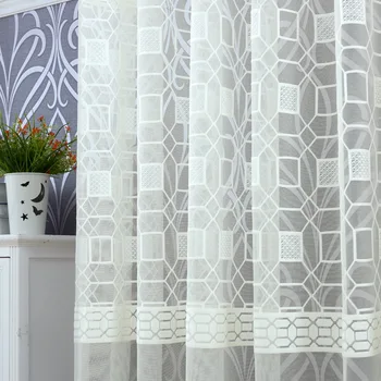 Tiyana Coffee Color Sheer Curtains for Living Room Decoration Geometric Embroidered Tulle Fabric Modern Window Curtain M077#4 
Tiyana Coffee Color Sheer Curtains for Living Room Decoration Geometric Embroidered Tulle Fabric Modern Window Curtain M077#4