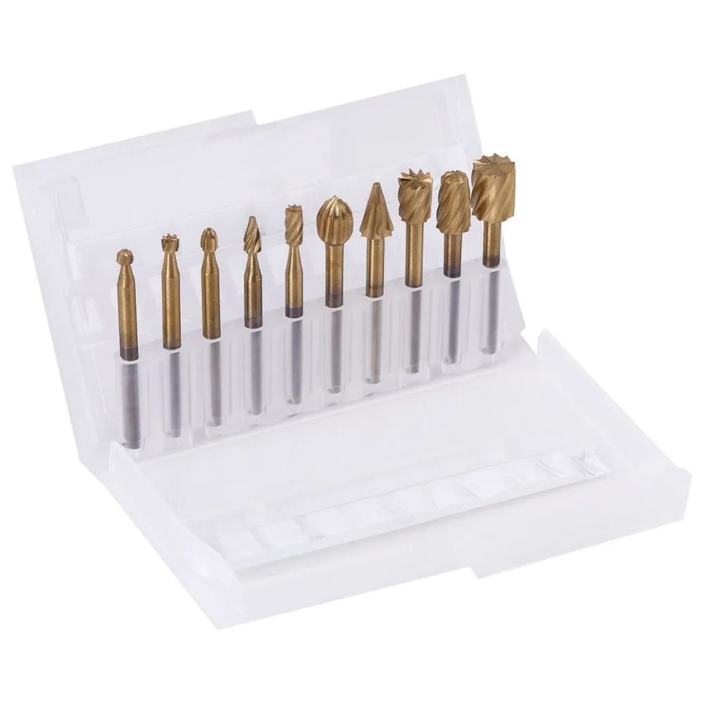 WALFRONT 10pcs High Speed Steel Burrs Rotary Mini Drill Bit Set Cutting Tools Rotary Tool For Woodworking Carving CNC Engraving
WALFRONT 10pcs High Speed Steel Burrs Rotary Mini Drill Bit Set Cutting Tools Rotary Tool For Woodworking Carving CNC Engraving