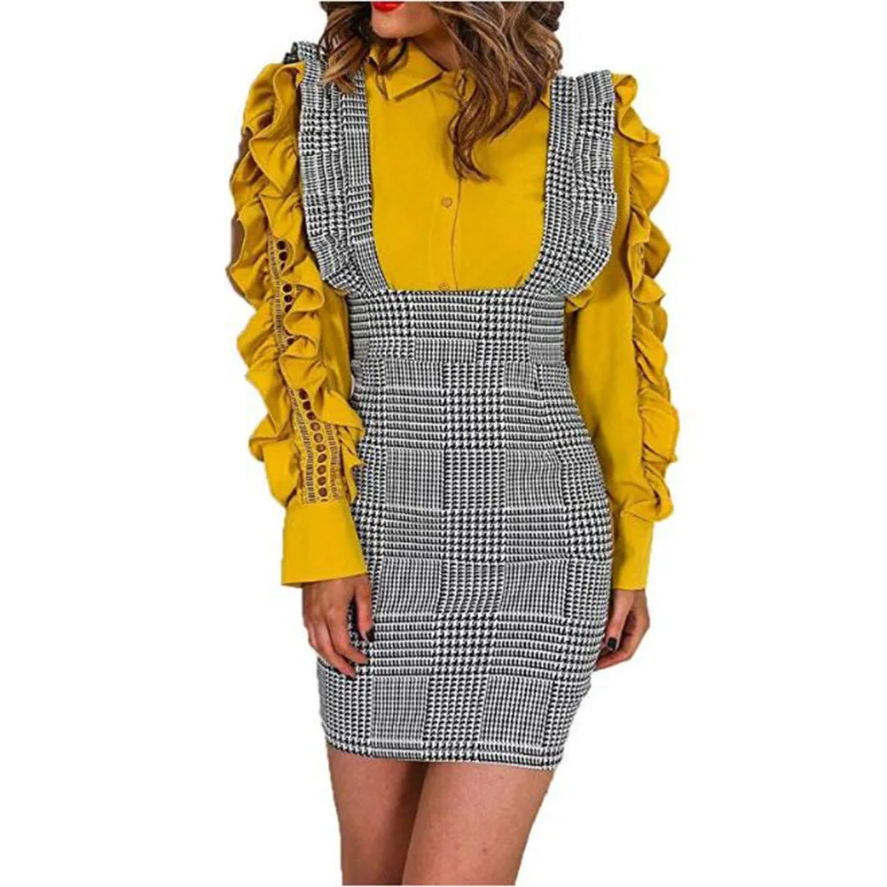 Fashion Womens Bodycon Check Dog Tooth Frill Pinafore Ruffle Dress Bodycon Mini Dress Casual Plaid Suspender Dress 2019 New
Fashion Womens Bodycon Check Dog Tooth Frill Pinafore Ruffle Dress Bodycon Mini Dress Casual Plaid Suspender Dress 2019 New