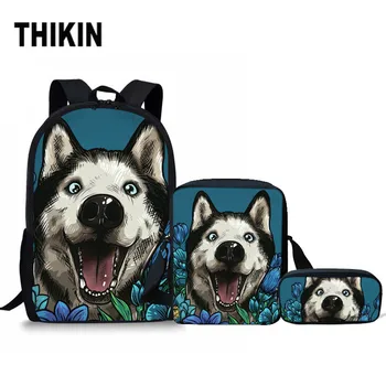 THIKIN 3Pcs/set Children School Bags for Teenage Girls Cute Husky Printing Notebook Boys Primary School Supplise Pen Box Stachel
THIKIN 3Pcs/set Children School Bags for Teenage Girls Cute Husky Printing Notebook Boys Primary School Supplise Pen Box Stachel