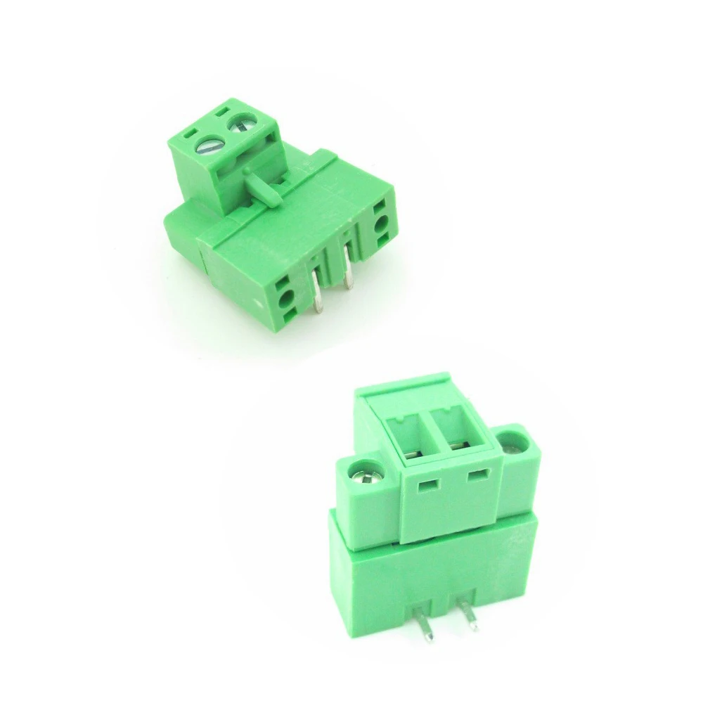 5.08mm Pitch 2 Pins PCB Screw Terminal Blocks with Flange, Plug + Right Angle Pin Header, 120 units a pack
5.08mm Pitch 2 Pins PCB Screw Terminal Blocks with Flange, Plug + Right Angle Pin Header, 120 units a pack