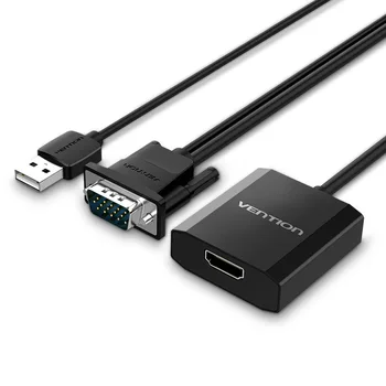 VGA To HDMI Converter With Audio Power Computer Projector Display Hd Connection Male To Female Adapter Cable
VGA To HDMI Converter With Audio Power Computer Projector Display Hd Connection Male To Female Adapter Cable