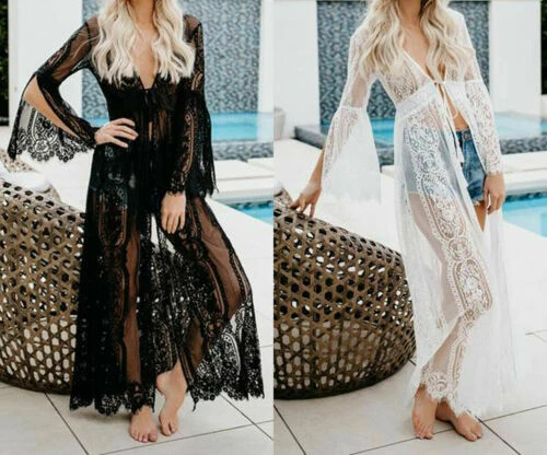 Women See-through Cover Up Sarong Kaftan Long Dresses Summer Beach Female Ladies Holiday Casual Maxi Dress 2019 NEW Arrivals
Women See-through Cover Up Sarong Kaftan Long Dresses Summer Beach Female Ladies Holiday Casual Maxi Dress 2019 NEW Arrivals