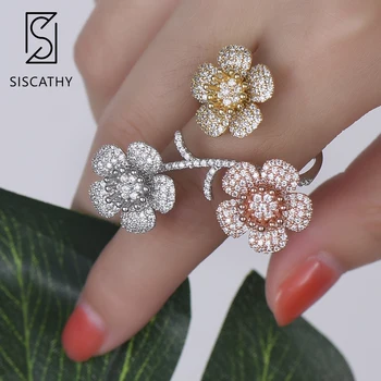 Siscathy Fashion Three Flowers Blosssom Resizable Women Bridal Wedding Ring AAA Cubic Zirconia Inlaid Adjustable Ring Jewelry
Siscathy Fashion Three Flowers Blosssom Resizable Women Bridal Wedding Ring AAA Cubic Zirconia Inlaid Adjustable Ring Jewelry