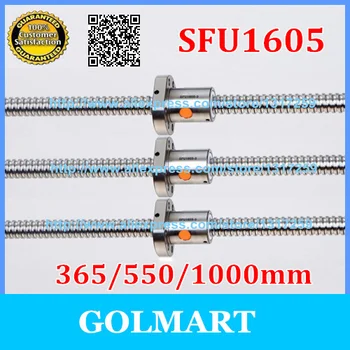 Anti Backlash Ball screws guide 1605 -L 365mm + L 550mm + L 1000mm+ 3 pcs SFU1605 single ballnut cnc 
Anti Backlash Ball screws guide 1605 -L 365mm + L 550mm + L 1000mm+ 3 pcs SFU1605 single ballnut cnc
