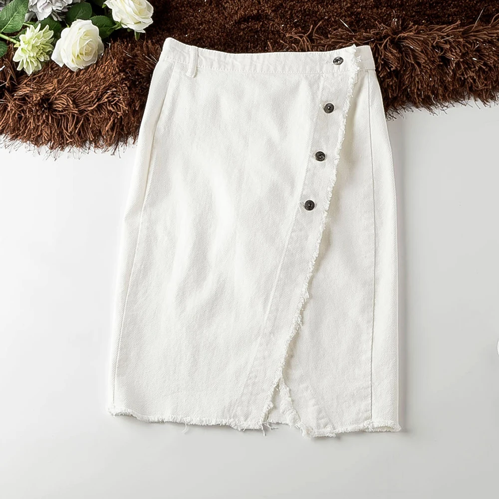 Good Quality Summer Cotton Denim Skirts Womens Single Breasted One Piece Style A Skirt 2019 New Sale Korean White Jeans Skirt
Good Quality Summer Cotton Denim Skirts Womens Single Breasted One Piece Style A Skirt 2019 New Sale Korean White Jeans Skirt