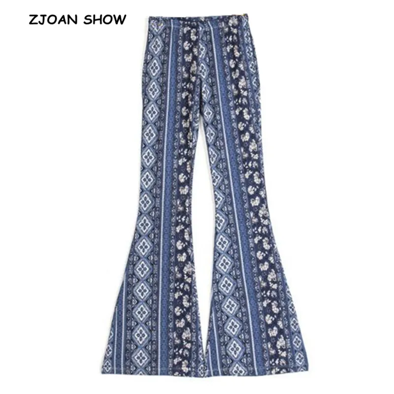 

Ethnic Geometric Print Flare Pants Women Bohemian Tribal African Hippie Pants Bell Leggings Bottom Long Trousers 4 colors