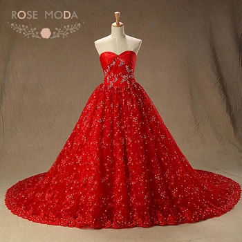 Rose Moda Red Lace Wedding Dress with Chapel Train Fully Beaded Vintage Lace Wedding Dresses Real Images
Rose Moda Red Lace Wedding Dress with Chapel Train Fully Beaded Vintage Lace Wedding Dresses Real Images