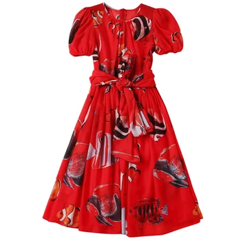 Runway Dresses 2018 High Quality O-Neck Short Sleeve Fish Print Knee-Length A-Line Dress DX0326N
Runway Dresses 2018 High Quality O-Neck Short Sleeve Fish Print Knee-Length A-Line Dress DX0326N