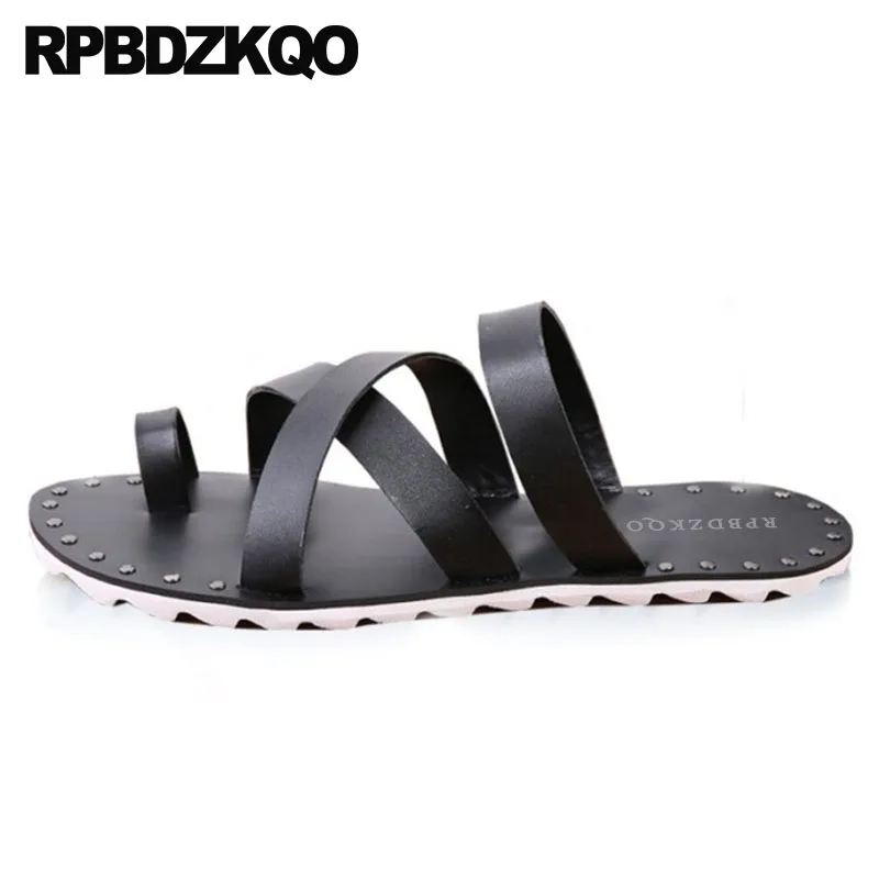 Gladiator Black Slippers Slip On Native Beach Shoes Rivet Roman Italian Metal Fashion Men Sandals Leather Summer Stud Slides
Gladiator Black Slippers Slip On Native Beach Shoes Rivet Roman Italian Metal Fashion Men Sandals Leather Summer Stud Slides