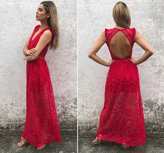 New Summer Lace Maxi Dress Women Dresses V-Neck Sleeveless Backless Party Sexy Long Dress Female Causal Beach Boho Dess vestidos
New Summer Lace Maxi Dress Women Dresses V-Neck Sleeveless Backless Party Sexy Long Dress Female Causal Beach Boho Dess vestidos