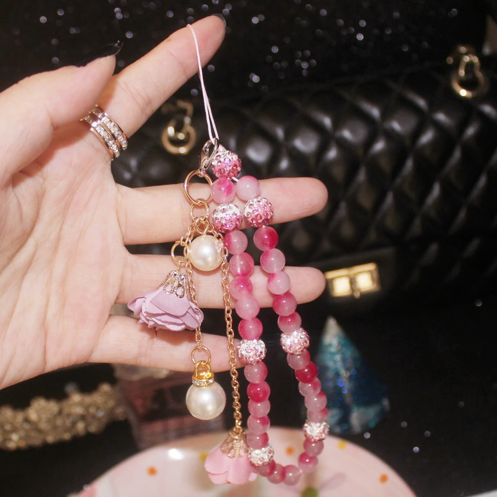 Women's luxury diamonds imitation jade flower phone chain short wristband camera U disk girl key lanyard tide female
Women's luxury diamonds imitation jade flower phone chain short wristband camera U disk girl key lanyard tide female