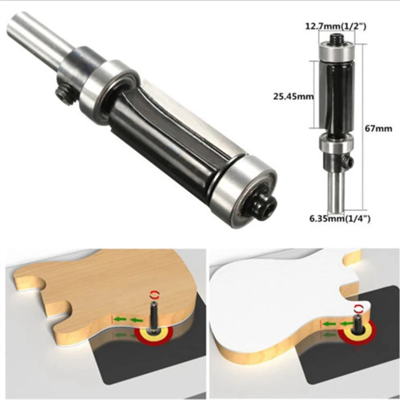New 1pc 1/4" Shank Flush Trim Top and Bottom Bearing Router Bit Tools Woodworking Milling Cutter Wooden Worker Tools Mill
New 1pc 1/4" Shank Flush Trim Top and Bottom Bearing Router Bit Tools Woodworking Milling Cutter Wooden Worker Tools Mill