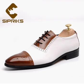 Sipriks Genuine Leather White Brown Oxfords Mens Casual Footwear Shoes Grooms Wedding Party Wear Dress Shoes Formal Social Suit
Sipriks Genuine Leather White Brown Oxfords Mens Casual Footwear Shoes Grooms Wedding Party Wear Dress Shoes Formal Social Suit