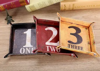 LINKWELL Set of 3 Numbers Vintage Black One Red Two Yellow Three Pattern PU Leather Valet Coin Key Trinket Tray for Serving
LINKWELL Set of 3 Numbers Vintage Black One Red Two Yellow Three Pattern PU Leather Valet Coin Key Trinket Tray for Serving