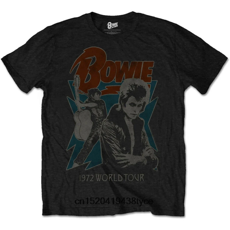 Men t shirt David Bowie Mens Black Short Sleeve Tshirt 1972 World Tour Retro Vintage women tshirt
Men t shirt David Bowie Mens Black Short Sleeve Tshirt 1972 World Tour Retro Vintage women tshirt
