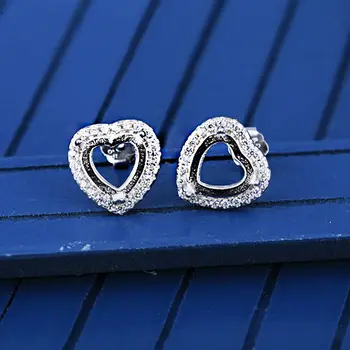 925 Sterling Silver Women Stud Earrings 7x7mm Heart Cabochon Semi Mount Earrings for Turquoise Amber Setting Crystal
925 Sterling Silver Women Stud Earrings 7x7mm Heart Cabochon Semi Mount Earrings for Turquoise Amber Setting Crystal