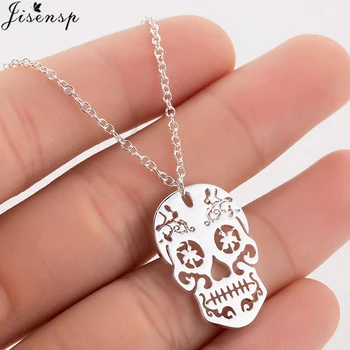 Jisensp Gothic Skull Skeleton Pendant Necklace for Women Men Halloween Jewelry Personality Stainless Steel Charm Necklaces 
Jisensp Gothic Skull Skeleton Pendant Necklace for Women Men Halloween Jewelry Personality Stainless Steel Charm Necklaces