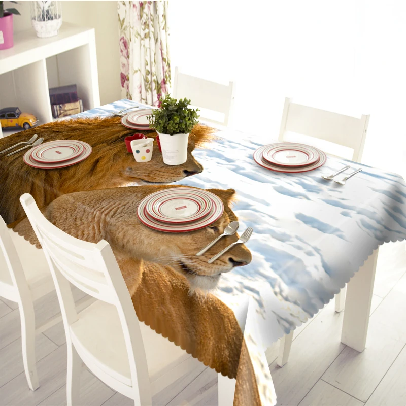 3D Lion Tablecloth Jaguar Wild Animal Pattern Waterproof Thicken Rectangular and Round Table Cloth for Wedding
3D Lion Tablecloth Jaguar Wild Animal Pattern Waterproof Thicken Rectangular and Round Table Cloth for Wedding