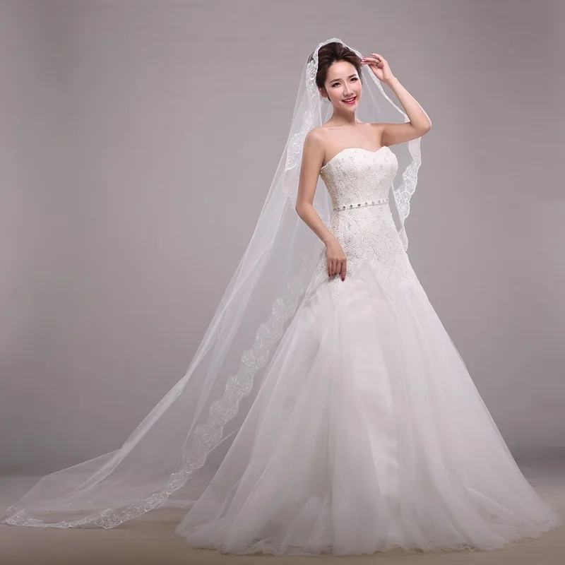 Do Dower 3m Wedding Veil With One-layer Lace Edge Veil White Long Bridal Veils Cathedral Veil 2019 New Wedding Accessories L
Do Dower 3m Wedding Veil With One-layer Lace Edge Veil White Long Bridal Veils Cathedral Veil 2019 New Wedding Accessories L