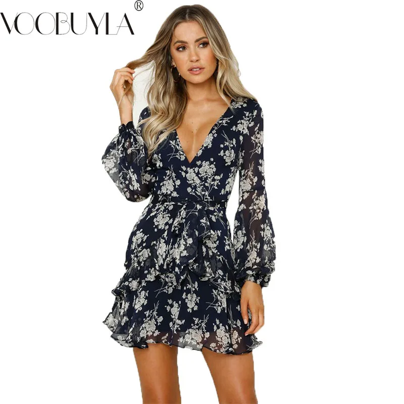 Voobuyla Summer Autumn Chiffon Dress Women Casual Print floral Mini Dresses Femme Sexy Deep V-Neck Long Sleeve Vestido S-XL Size
Voobuyla Summer Autumn Chiffon Dress Women Casual Print floral Mini Dresses Femme Sexy Deep V-Neck Long Sleeve Vestido S-XL Size