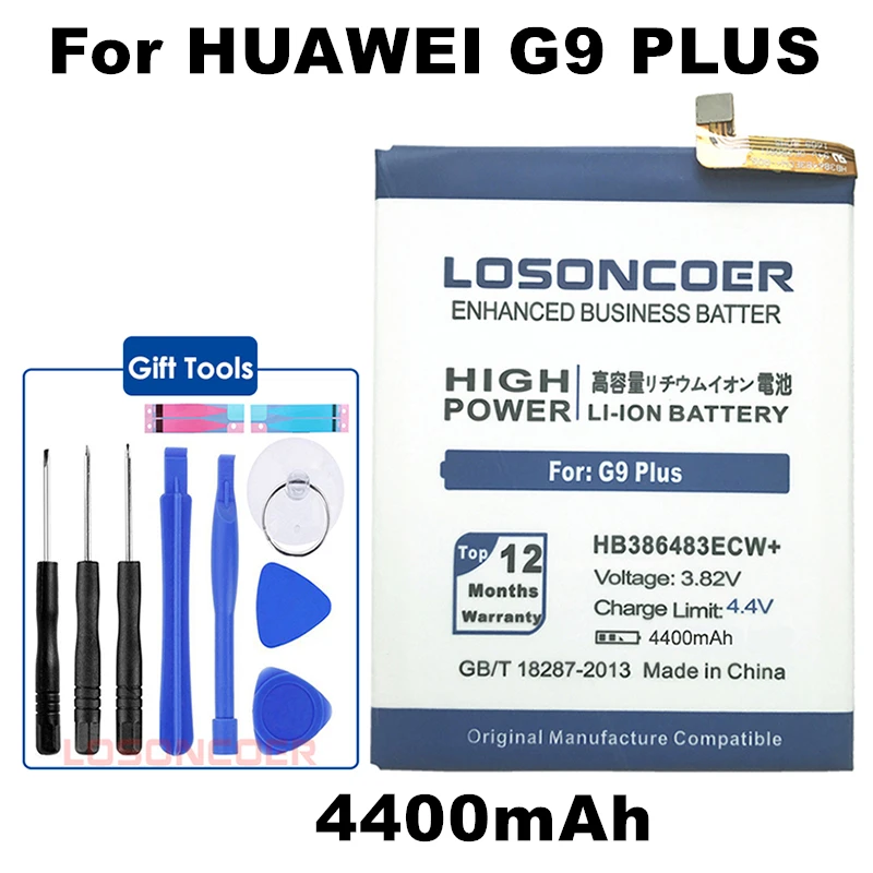 LOSONCOER 4400mAh HB386483ECW+ Battery for HuaWei Honor 6X MaiMang 5 G9 Plus MLA-AL00 MLA-AL10 G9Plus Phone Batteries
LOSONCOER 4400mAh HB386483ECW+ Battery for HuaWei Honor 6X MaiMang 5 G9 Plus MLA-AL00 MLA-AL10 G9Plus Phone Batteries