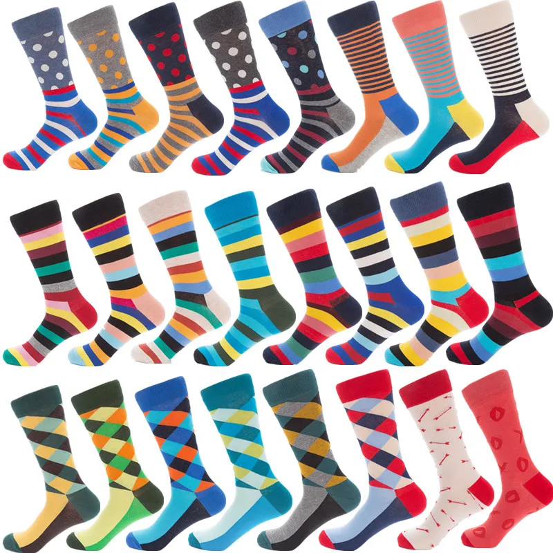New Arrived Brand Men Socks Funny British Style Casual Dot&Stripes Happy Socks Cotton Long Chaussettes Homme Fantaisie 24Colors
New Arrived Brand Men Socks Funny British Style Casual Dot&Stripes Happy Socks Cotton Long Chaussettes Homme Fantaisie 24Colors