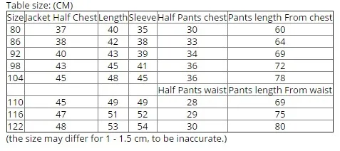SIZE INFO