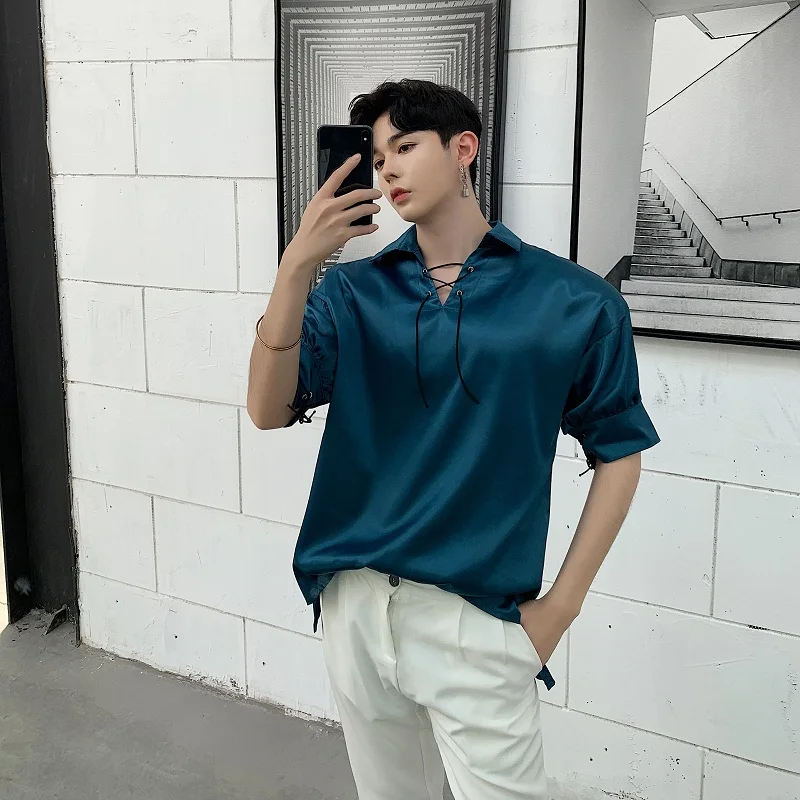 Men Summer Short Sleeve Pullover Shirts Male Streetwear Punk Gothic Fashion Party Dress Tees Shirt
Men Summer Short Sleeve Pullover Shirts Male Streetwear Punk Gothic Fashion Party Dress Tees Shirt