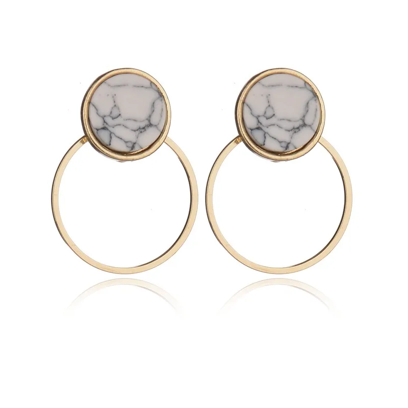 MissCyCy New Punk Gold Color Stud Earrings For Women Geometric Round/Square/Triangle Faux Marbled Stone Hanging Earrings
MissCyCy New Punk Gold Color Stud Earrings For Women Geometric Round/Square/Triangle Faux Marbled Stone Hanging Earrings