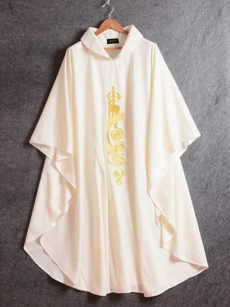 Chasuble Catholic White Church Lamb Embroidered Priest Vestments Chasuble Catholic White Church Lamb Embroidered Priest Vestments