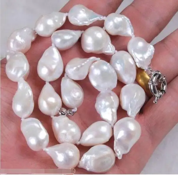 Hot sale new Style >>>>>Large 12x16mm Natural White Unusual Baroque Freshwater Pearl Necklace 18 
Hot sale new Style >>>>>Large 12x16mm Natural White Unusual Baroque Freshwater Pearl Necklace 18