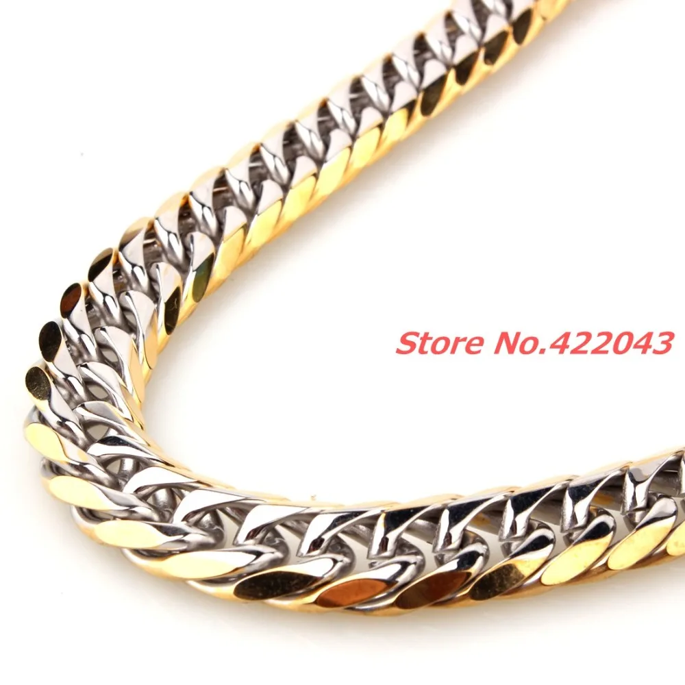 Customized Size 24" Huge Heavy 316L Stainless Steel Silver Gold Cuban Chain Mens Necklace 16MM wide Cool Xmas Gift
Customized Size 24" Huge Heavy 316L Stainless Steel Silver Gold Cuban Chain Mens Necklace 16MM wide Cool Xmas Gift