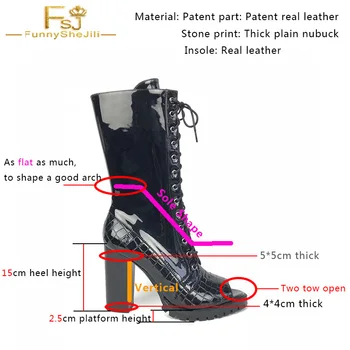 Customization Peep Toe Calf Boots Lace Up Low Platform Chunky Heel A Flat Heel Top for A Strong Arch
Customization Peep Toe Calf Boots Lace Up Low Platform Chunky Heel A Flat Heel Top for A Strong Arch
