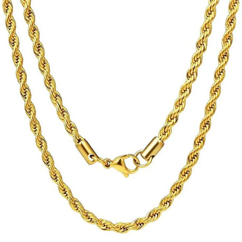 High Quality Gold Chain Stainless Steel Necklace For Women Men Statement Necklaces Fashion Rope Chain Jewelry Bijoux Gift Collar
High Quality Gold Chain Stainless Steel Necklace For Women Men Statement Necklaces Fashion Rope Chain Jewelry Bijoux Gift Collar