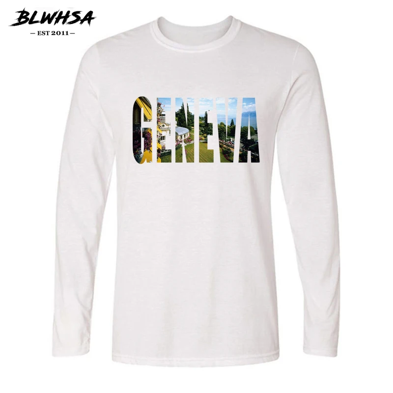 BLWHSA Geneva City Design Printed Men T-shirts Long Sleeve Cotton Casual T Shirts Spring Autumn Round Neck Style Men Tops Tees
BLWHSA Geneva City Design Printed Men T-shirts Long Sleeve Cotton Casual T Shirts Spring Autumn Round Neck Style Men Tops Tees