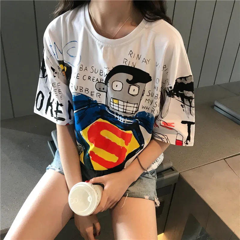 FREE SHIPPING Funny T-shirts Full Cartoon Print JKP4383 FREE SHIPPING Funny T-shirts Full Cartoon Print JKP4383